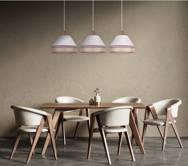 Duolla - Lampadario a sospensione con filo AVIGNON 3xE27/15W/230V bianco/beige