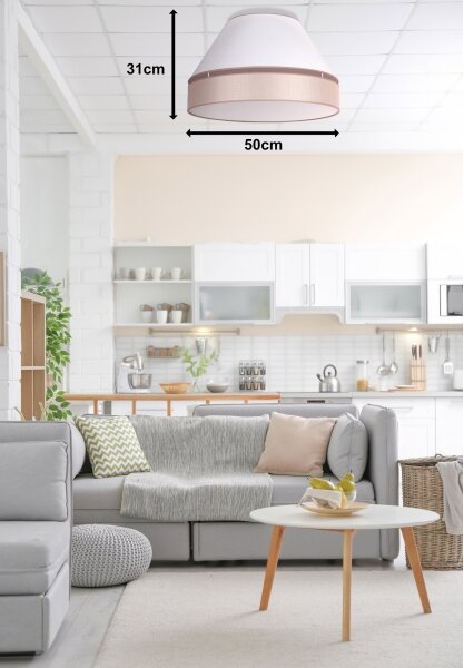 Duolla - Plafoniera AVIGNON 1xE27/15W/230V diametro 50 cm bianco/beige
