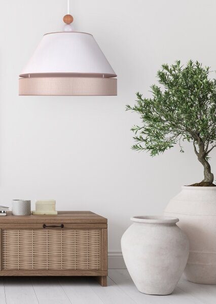 Duolla - Lampadario a sospensione con filo AVIGNON 1xE27/15W/230V diametro 50 cm bianco/beige