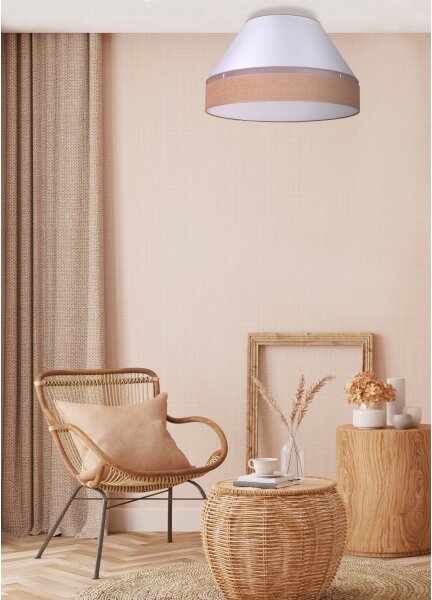 Duolla - Plafoniera AVIGNON 1xE27/15W/230V diametro 50 cm bianco/marrone