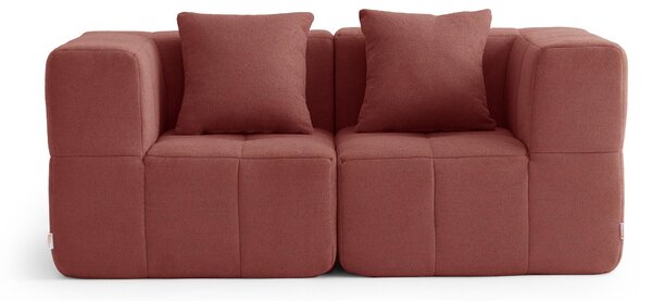 DIVANO MODULARE MILYSOFA SOFABULOUS, lineare, a 2 posti, rivestito in tessuto bouclé di alta qualità, colore terracotta