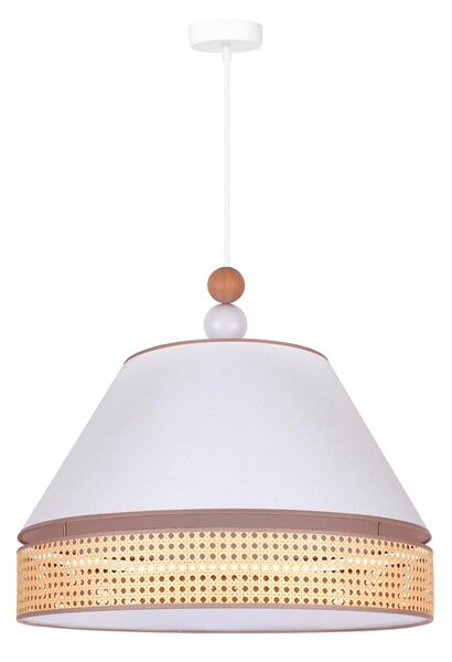 Duolla - Lampadario a sospensione con filo AVIGNON 1xE27/15W/230V diametro 60 cm bianco/rattan