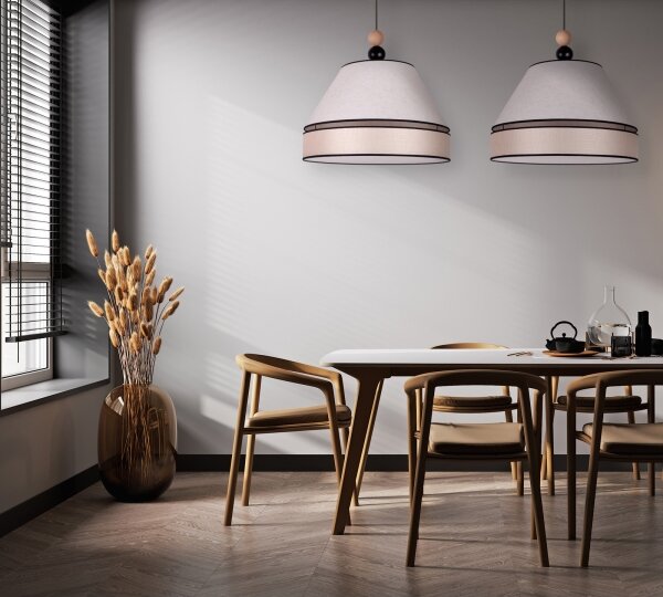 Duolla - Lampadario a sospensione con filo AVIGNON 2xE27/15W/230V beige