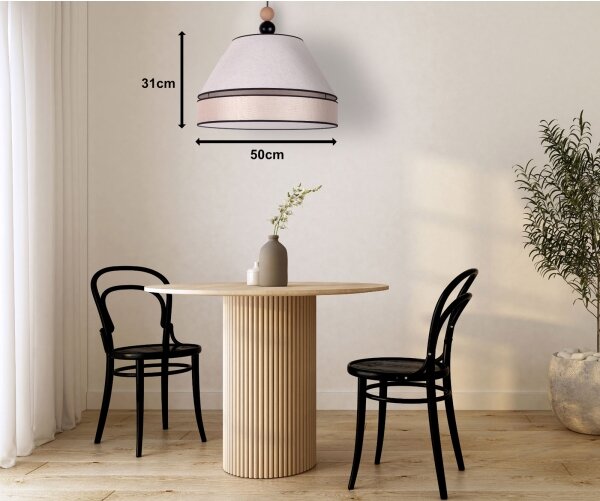 Duolla - Lampadario a sospensione con filo AVIGNON 1xE27/15W/230V diametro 50 cm beige