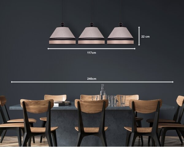 Duolla - Lampadario a sospensione con filo AVIGNON 3xE27/15W/230V beige