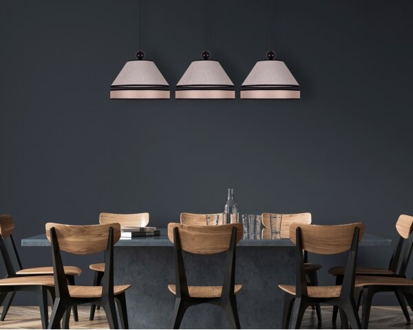 Duolla - Lampadario a sospensione con filo AVIGNON 3xE27/15W/230V beige