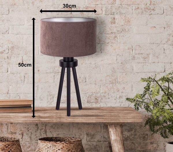 Duolla - Lampada da tavolo LYON 1xE27/15W/230V diametro 30 cm marrone