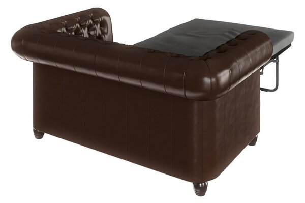 Divano letto marrone scuro in similpelle 148 cm York - Ropez