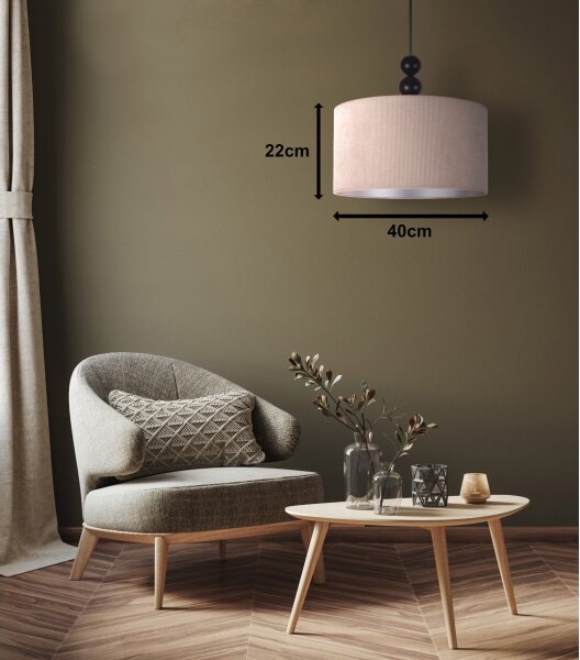 Duolla - Lampadario a sospensione con filo LYON 1xE27/15W/230V diametro 40 cm beige