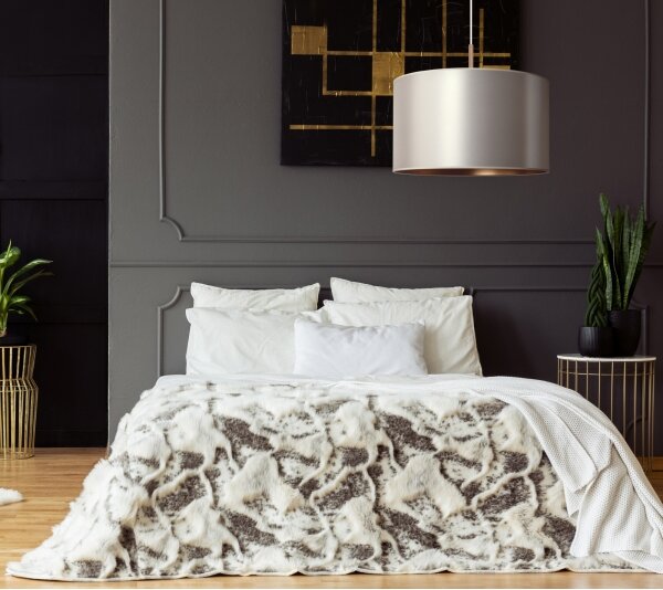 Duolla - Lampadario a sospensione con filo CANNES 1xE27/15W/230V diametro 50 cm argento/rame