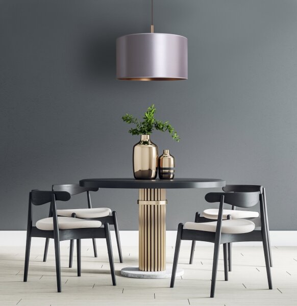 Duolla - Lampadario a sospensione con filo CANNES 1xE27/15W/230V diametro 45 cm argento/rame