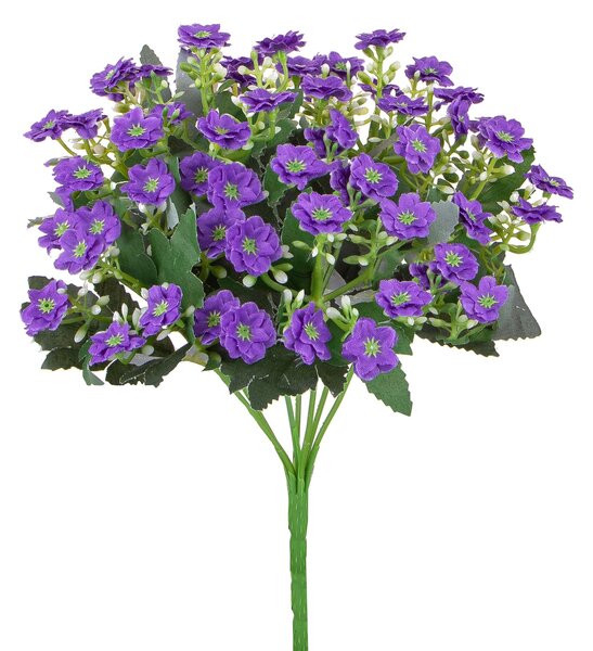 3 Bouquet Artificiale di Mini Calanchoe Altezza 30 cm Viola