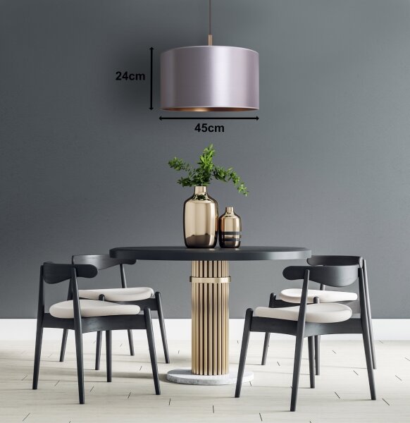 Duolla - Lampadario a sospensione con filo CANNES 1xE27/15W/230V diametro 45 cm argento/rame