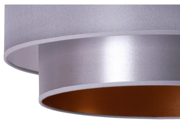 Duolla - Lampadario a sospensione con filo NANTES 1xE27/15W/230V diametro 45 cm argento/rame