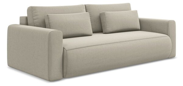 Divano beige allungabile/con contenitore con rivestimento in velluto 238 cm Kapua – Makamii
