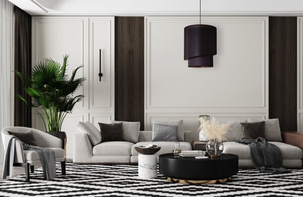 Duolla - Lampadario a sospensione con filo PARIGI 1xE27/15W/230V diametro 40 cm nero/oro