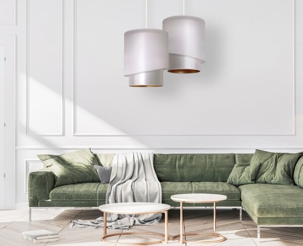Duolla - Lampadario a sospensione con filo PARIGI 1xE27/15W/230V diametro 40 cm argento/oro