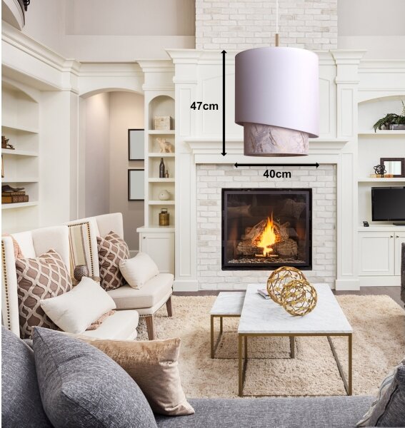 Duolla - Lampadario a sospensione con filo PARIGI 1xE27/15W/230V diametro 40 cm bianco/beige