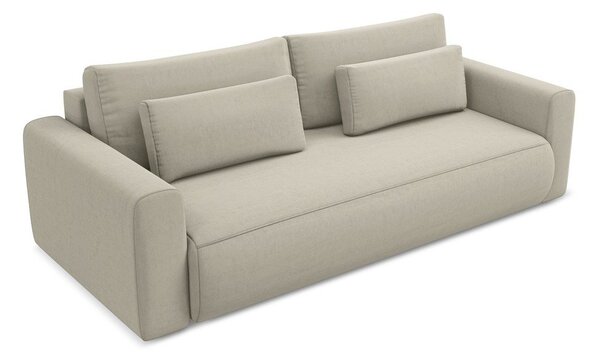 Divano beige allungabile/con contenitore con rivestimento in velluto 238 cm Kapua – Makamii