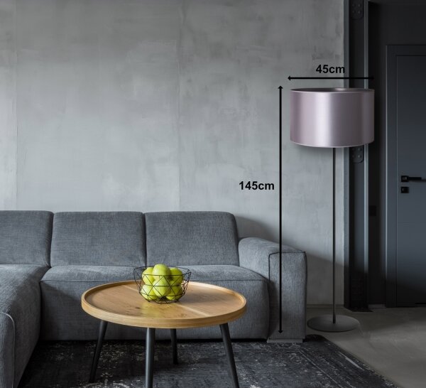 Duolla - Lampada con piedistallo CANNES 1xE27/15W/230V diametro 45 cm argento/nero