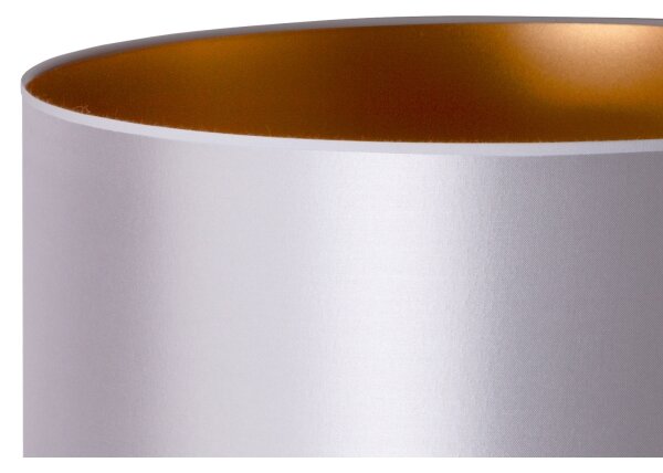 Duolla - Lampada con piedistallo CANNES 1xE27/15W/230V diametro 45 cm argento/rame/bianco