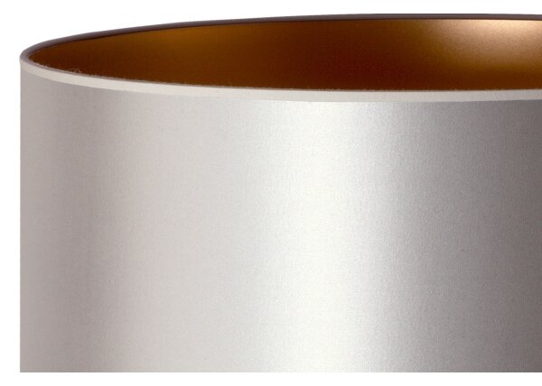 Duolla - Lampada con piedistallo CANNES 1xE27/15W/230V diametro 45 cm argento/rame/bianco
