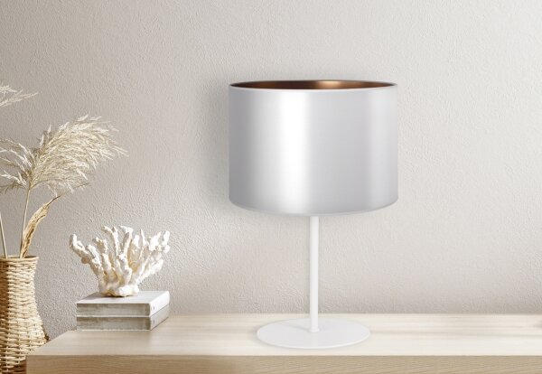 Duolla - Lampada da tavolo CANNES 1xE14/15W/230V diametro 20 cm argento/rame/bianco