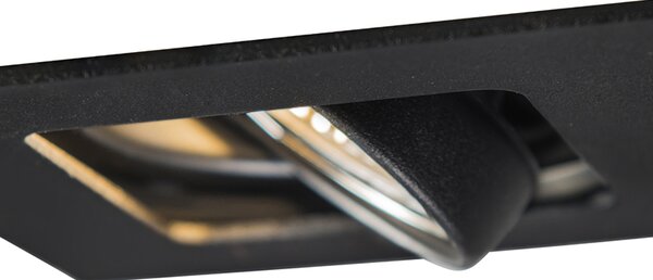 Set di 6 faretti da incasso quadrati neri orientabili - Artemis