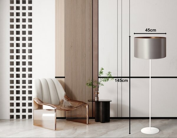 Duolla - Lampada con piedistallo CANNES 1xE27/15W/230V diametro 45 cm argento/rame/bianco