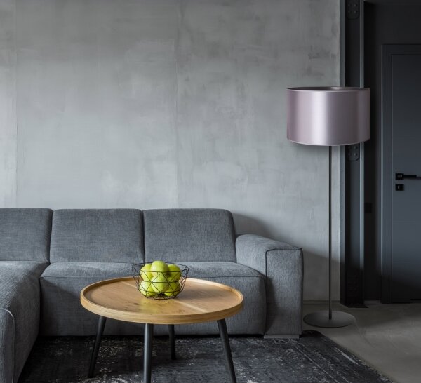 Duolla - Lampada con piedistallo CANNES 1xE27/15W/230V diametro 45 cm argento/nero