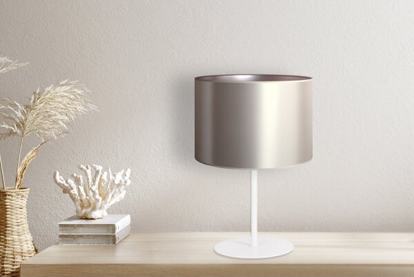 Duolla - Lampada da tavolo CANNES 1xE14/15W/230V diametro 20 cm argento/bianco