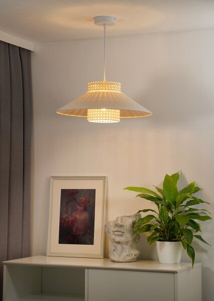 Duolla - Lampadario a sospensione con filo RIO RATTAN 1xE27/15W/230V diametro 45 cm beige/rattan