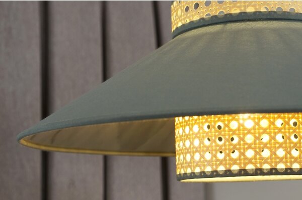 Duolla - Lampadario a plafone RIO RATTAN 1xE27/15W/230V diametro 45 cm verde/rattan