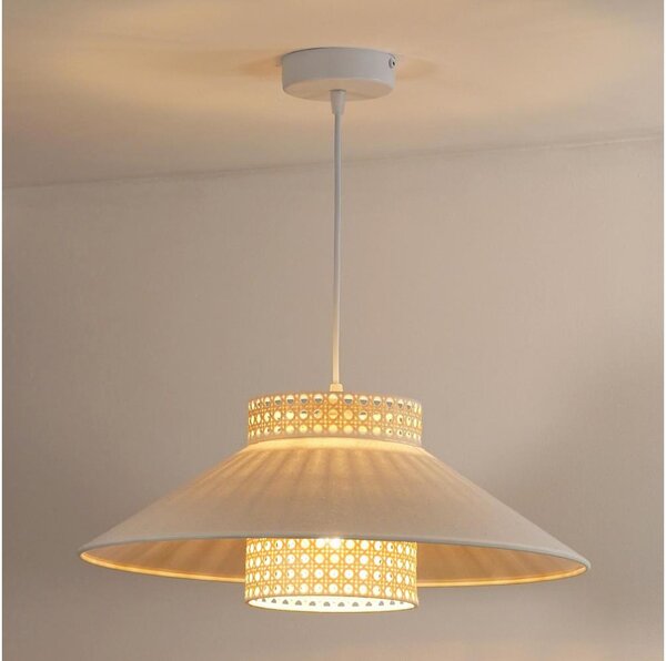 Duolla - Lampadario a sospensione con filo RIO RATTAN 1xE27/15W/230V diametro 45 cm beige/rattan