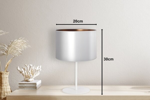 Duolla - Lampada da tavolo CANNES 1xE14/15W/230V diametro 20 cm argento/rame/bianco