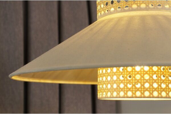 Duolla - Lampadario a sospensione con filo RIO RATTAN 1xE27/15W/230V diametro 45 cm beige/rattan