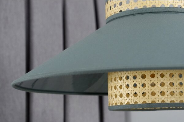 Duolla - Lampadario a plafone RIO RATTAN 1xE27/15W/230V diametro 45 cm verde/rattan