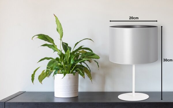Duolla - Lampada da tavolo CANNES 1xE14/15W/230V diametro 20 cm argento/bianco