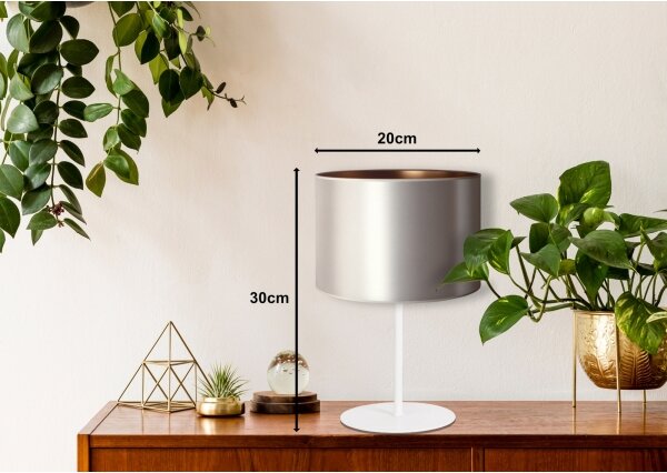 Duolla - Lampada da tavolo CANNES 1xE14/15W/230V diametro 20 cm argento/rame/bianco