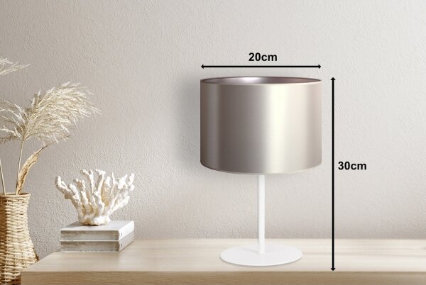Duolla - Lampada da tavolo CANNES 1xE14/15W/230V diametro 20 cm argento/bianco