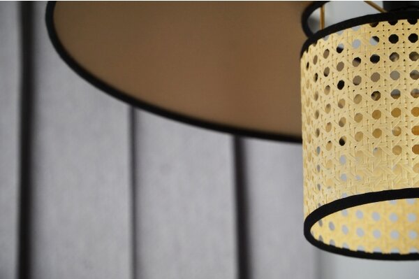 Duolla - Lampadario a plafone TOKYO RATTAN 1xE27/15W/230V diametro 50 cm oro/rattan