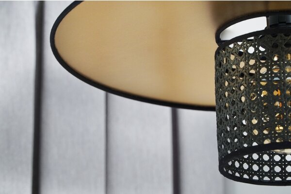 Duolla - Lampadario a plafone TOKYO RATTAN 1xE27/15W/230V diametro 50 cm oro/nero