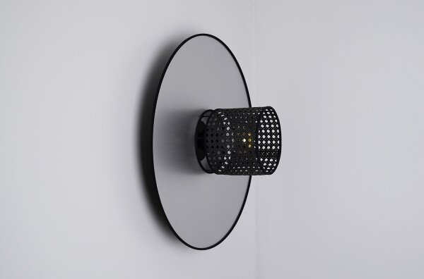 Duolla - Applique TOKYO RATTAN 1xE27/15W/230V diametro 50 cm argento/nero