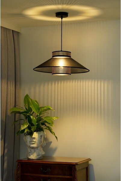 Duolla - Lampadario a sospensione con filo RIO SHINY 1xE27/15W/230V diametro 45 cm nero/rame