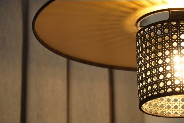 Duolla - Lampadario a plafone TOKYO RATTAN 1xE27/15W/230V diametro 50 cm oro/nero