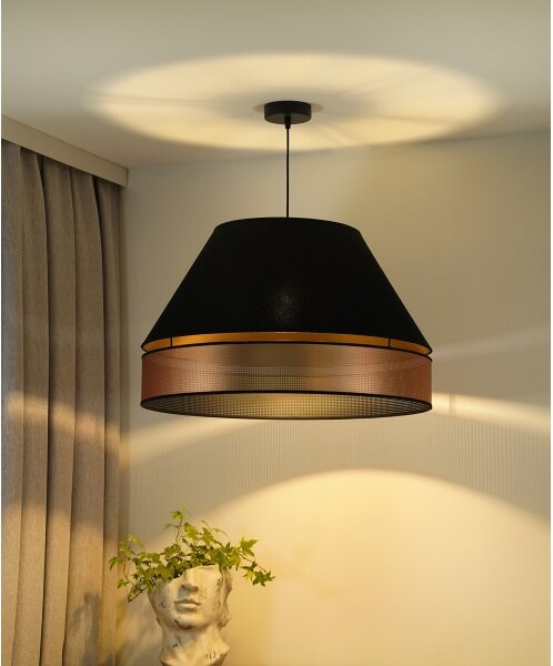 Duolla - Lampadario a sospensione con filo COPPER SHINY 1xE27/15W/230V diametro 60 cm nero/rame