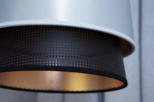 Duolla - Lampadario a sospensione con filo BELL SHINY 1xE27/15W/230V diametro 25 cm argento/nero