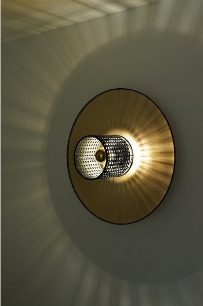 Duolla - Applique TOKYO RATTAN 1xE27/15W/230V diametro 50 cm oro/nero