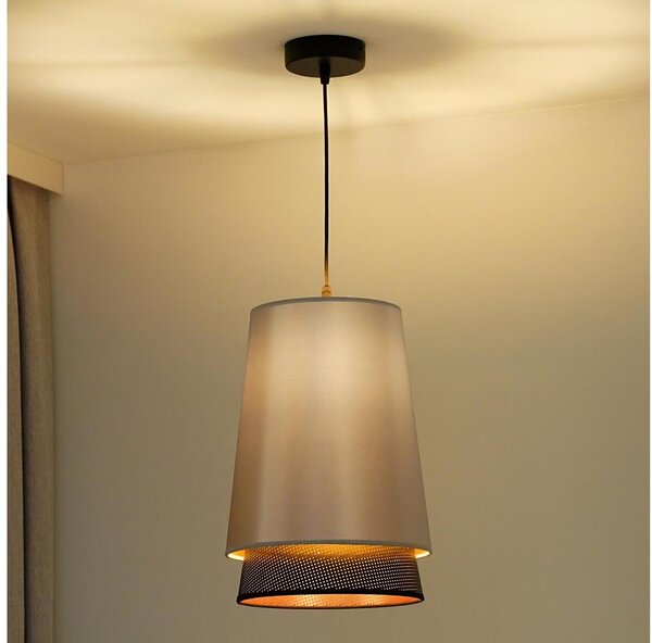 Duolla - Lampadario a sospensione con filo BELL SHINY 1xE27/15W/230V diametro 25 cm argento/nero