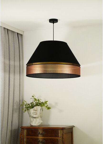 Duolla - Lampadario a sospensione con filo COPPER SHINY 1xE27/15W/230V diametro 60 cm nero/rame